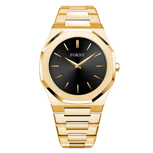 Men’s Luxury Quartz Watch – Green Plated Stainless Steel