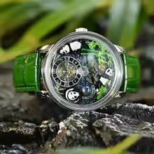 New Panda Series National Treasure Symbol Men Mechanical Watch Rotating Crystal Ball 45.5MM Wristwatches Men M2791B