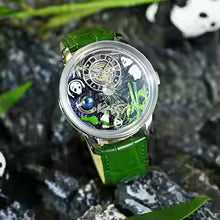 New Panda Series National Treasure Symbol Men Mechanical Watch Rotating Crystal Ball 45.5MM Wristwatches Men M2791B